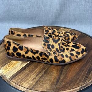 Madewell Women's 7 The Alex Loafer Slip On Leopard Calf Hair Shoes